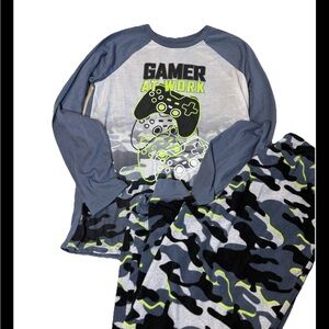 Wonder Nation Gamer Pajama Set - Blue and Gray